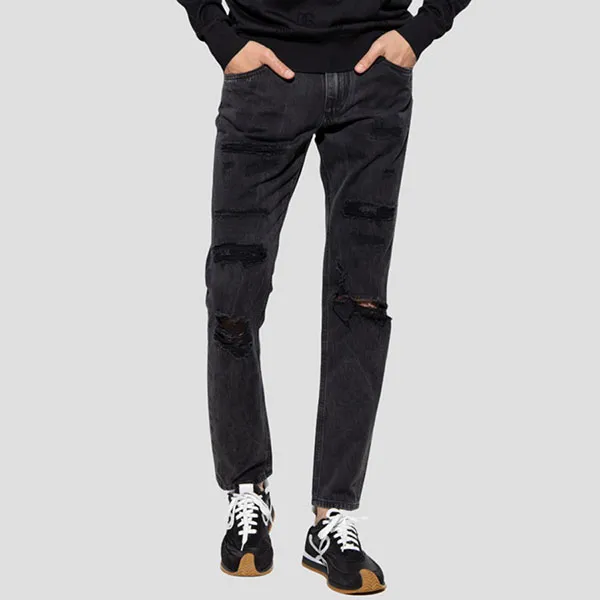 Quần Jean Nam Dolce & Gabbana DG Denim With Logo Plaque Regular Fit - GYJCCD G8FP8 S9001 Màu Đen Size 44