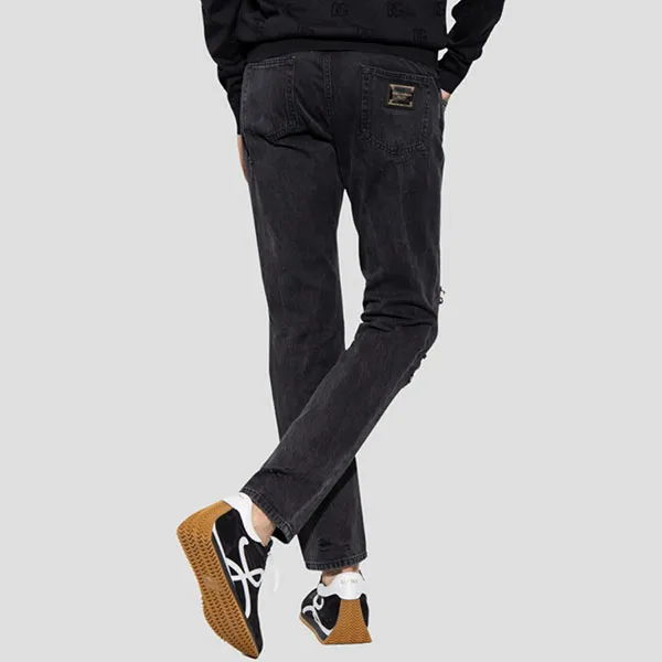 Quần Jean Nam Dolce & Gabbana DG Denim With Logo Plaque Regular Fit - GYJCCD G8FP8 S9001 Màu Đen Size 44