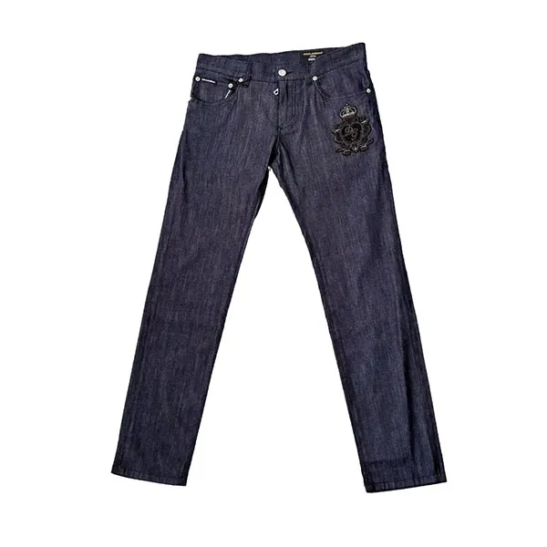 Quần Jean Nam Dolce & Gabbana DG In Blue Denim With Logo Embroidered - GYD2LZ FURHB B6712 Màu Xanh Đen Size 46