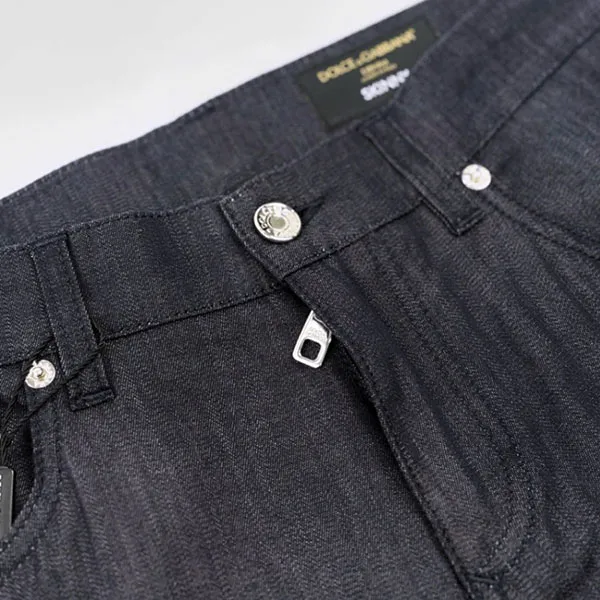 Quần Jean Nam Dolce & Gabbana DG In Blue Denim With Logo Embroidered - GYD2LZ FURHB B6712 Màu Xanh Đen Size 46