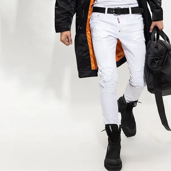 Quần Jean Nam Dsquared S74LB1278 STN833 White Skater Denim Màu Trắng Size 48 - Thời trang - Vua Hàng Hiệu