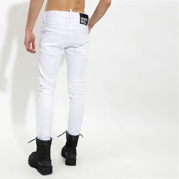 Quần Jean Nam Dsquared S74LB1278 STN833 White Skater Denim Màu Trắng Size 48 - Thời trang - Vua Hàng Hiệu