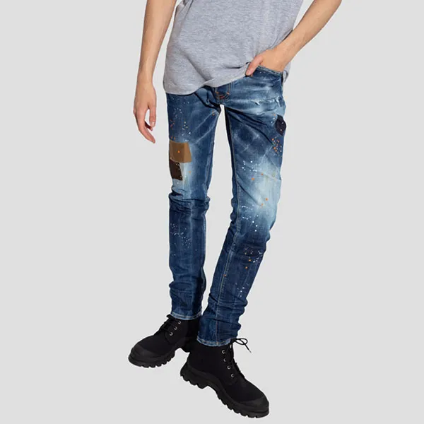 Quần Jean Nam Dsquared2 Blue Denim Wash Skater Fit - S74LB1158 S30664 470 Màu Xanh Size 44 - Thời trang - Vua Hàng Hiệu
