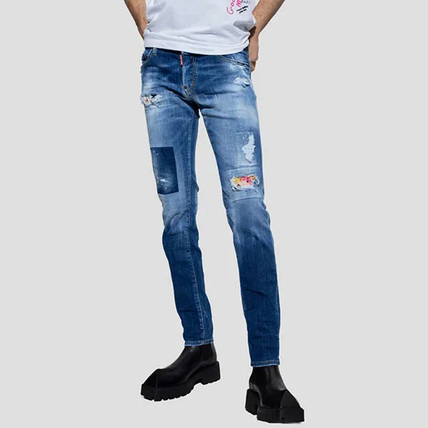 Quần Jean Nam Dsquared2 Blue Denim Wash Slim Fit - S74LB1055 S30342 470 Màu Xanh Size 48