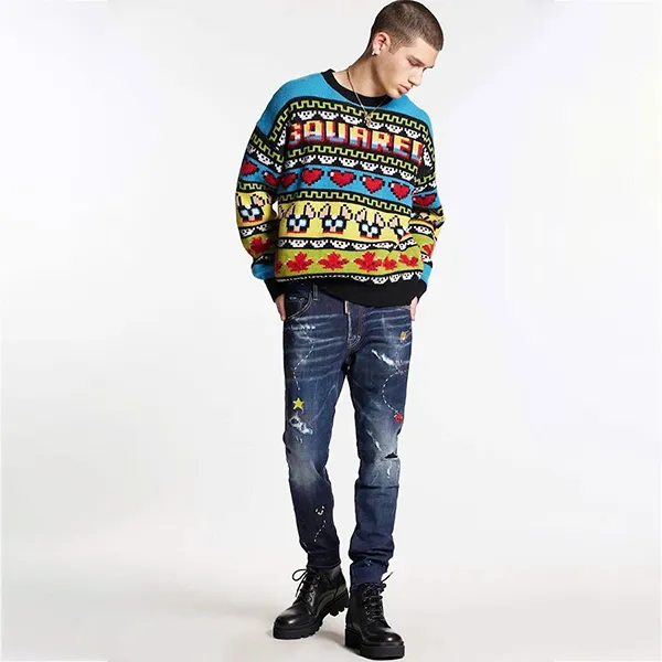 Quần Jean Nam Dsquared2 Dark Monster Maze Wash Skater S74LB1392 Màu Xanh Đậm Size 48 - Thời trang - Vua Hàng Hiệu