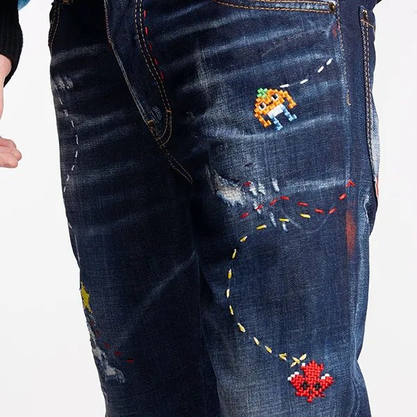 Quần Jean Nam Dsquared2 Dark Monster Maze Wash Skater S74LB1392 Màu Xanh Đậm Size 48 - Thời trang - Vua Hàng Hiệu
