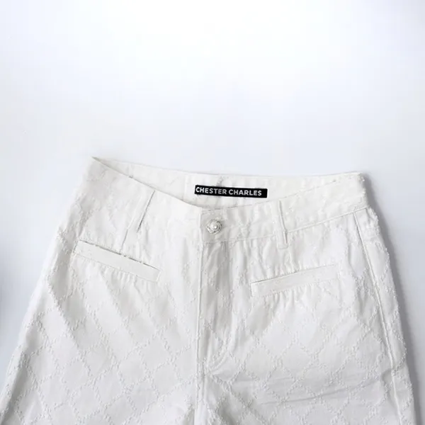 Quần Jean Nữ Chester Charles In White Denim Logo C104S 0120 F2WH Màu Trắng Size XS