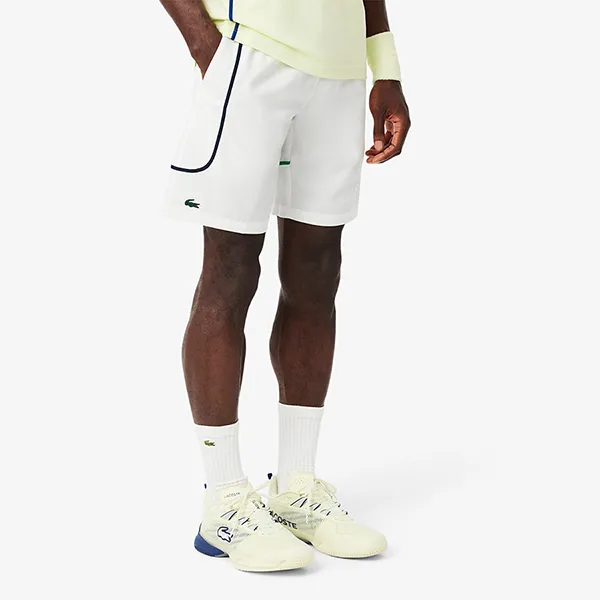 Quần Short Nam Lacoste Men's Lightweight Tennis GH7460 51 001 Màu Trắng Size 4