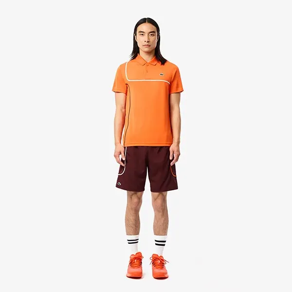 Quần Short Nam Lacoste Lightweight Tennis/Pickleball GH7460 BZD Màu Đỏ Mận Size 2