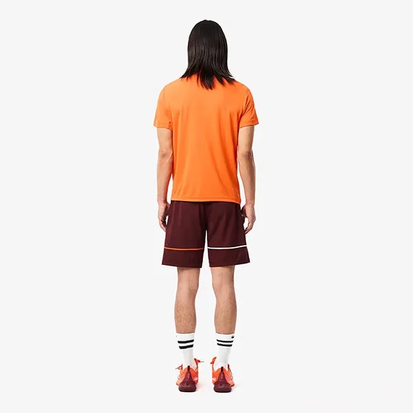 Quần Short Nam Lacoste Lightweight Tennis/Pickleball GH7460 BZD Màu Đỏ Mận Size 2