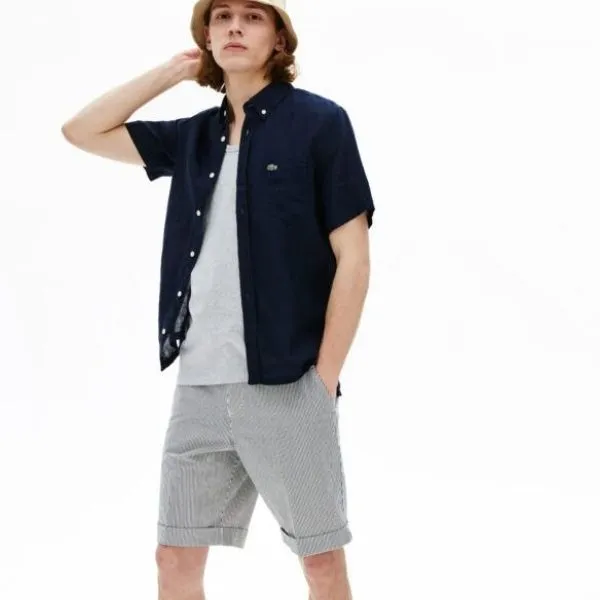 Quần Short Nam Lacoste Men's Shorts FH5724 M5C Màu Trắng Đen Size 40