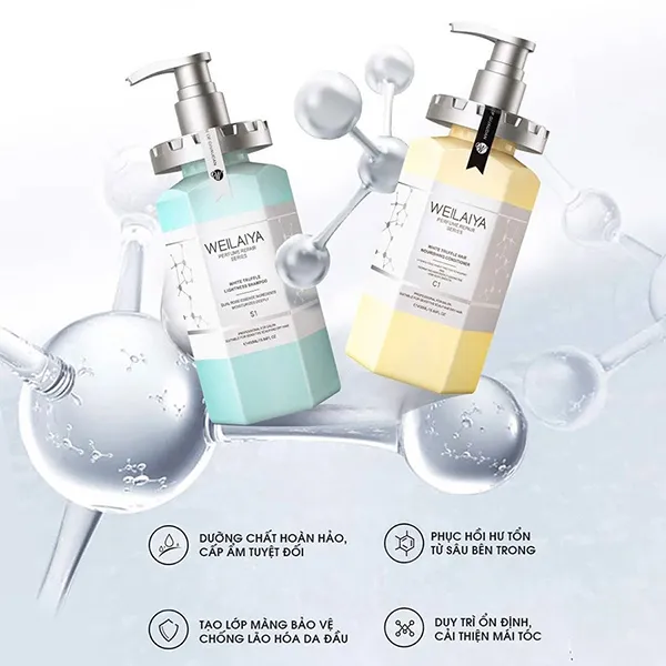Set Dầu Gội Và Dầu Xả Tóc Weilaiya Phục Hồi Đa Tầng Truffle Weilaiya (450ml x 2) - Chăm sóc tóc - Vua Hàng Hiệu