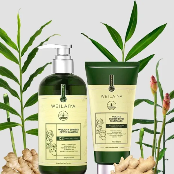 Set Dầu Gội Và Xả Weilaiya Zingiber Detox Hỗ Trợ Mọc Tóc (420ml + 200ml)