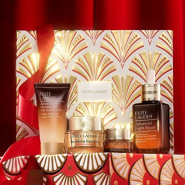Set Dưỡng Da Estée Lauder The Lift + Advanced Night Repair Serum Holiday Skincare 4 Món - Mỹ phẩm - Vua Hàng Hiệu