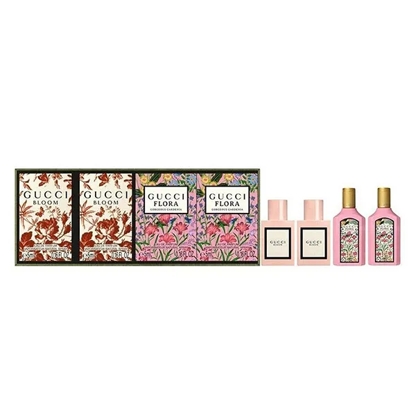 Set Nước Hoa Nữ Gucci Bloom + Flora Gorgeous Gardenia EDP (4 x 5ml) - Nước hoa - Vua Hàng Hiệu