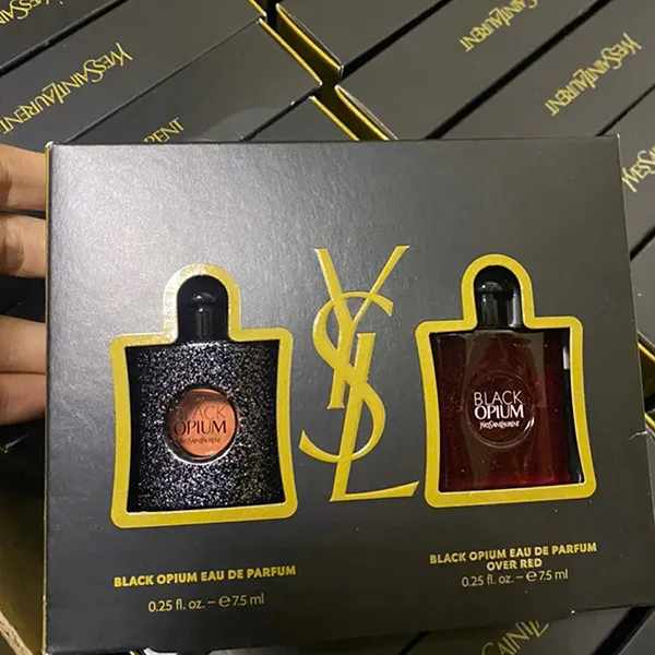 Set Nước Hoa Nữ Yves Saint Laurent YSL ( Black Opium EDP 7.5ml+ Opium Over Red EDP 7.5ml)