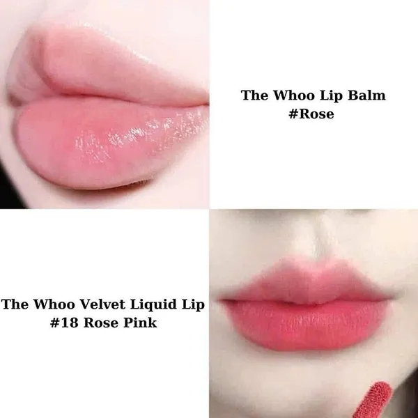Set Son Dưỡng + Son Kem Whoo Glow Special (Lip Balm Pink Hồng Nhạt + Velvet 18 Rose Pink Hồng Đào) - Son Môi - Vua Hàng Hiệu