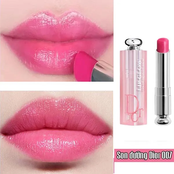 Son Dưỡng Dior Addict Lip Glow 007 Raspberry Màu Hồng Baby (Box Xanh) - Son Môi - Vua Hàng Hiệu