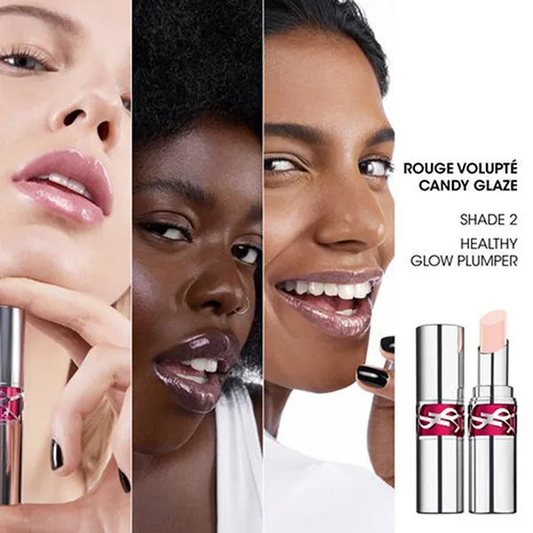 Son Dưỡng YSL Rouge Volupte Glaze Candy Double Care Balm 2 Healthy Glow Plumper Màu Hồng Nude - Son Môi - Vua Hàng Hiệu