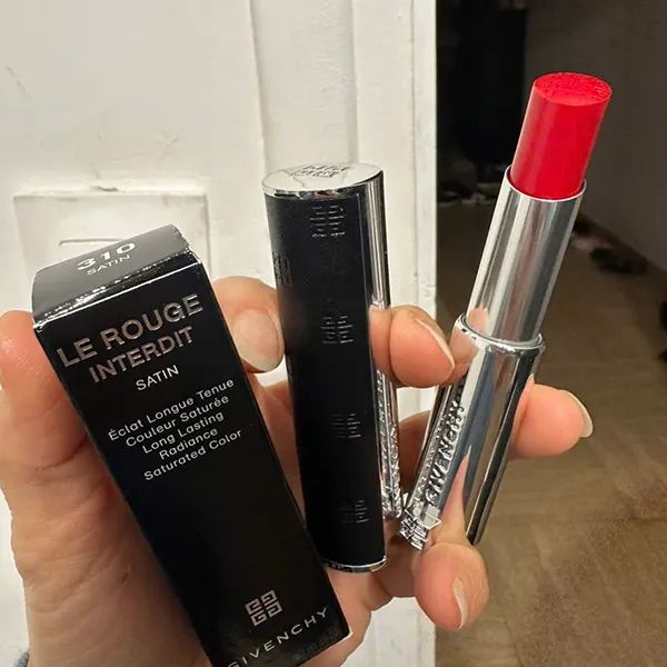Son Givenchy Le Rouge Interdit Lipstick 310 Satin Màu Đỏ Tươi - Son Môi - Vua Hàng Hiệu