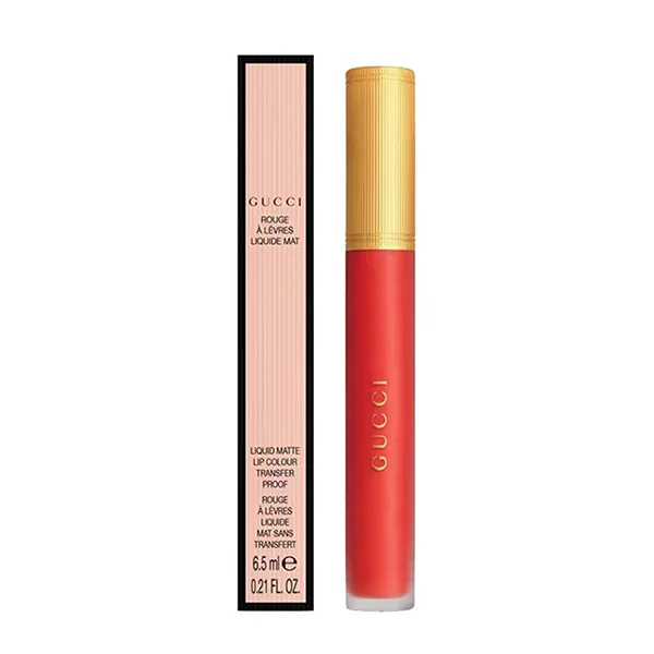 Son Kem Gucci Rouge Liquid Matte 311 Lizzie Tiger Màu Đỏ Cam, 6.5ml - Son Môi - Vua Hàng Hiệu