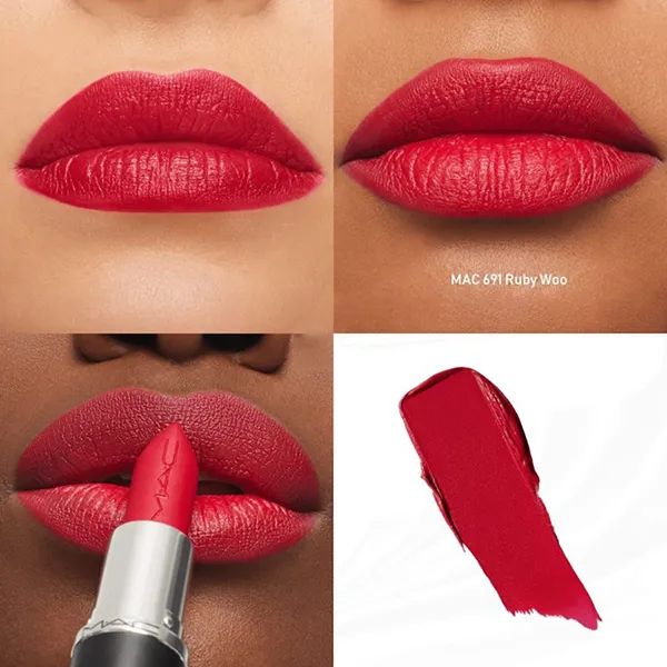 Son MAC Ximal Silky Matte 691 Ruby Woo Màu Đỏ Ruby