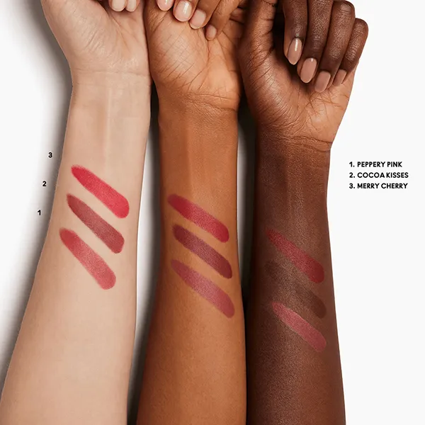 Son MAC Powder Kiss Velvet Blur Slim Edition Limited Cocoa Kisses Màu Đỏ Nâu
