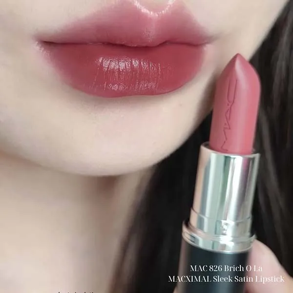 Son MAC Ximal Sleek Satin Lipstick 826 Brick-O-La Màu Hồng Đất - Son Môi - Vua Hàng Hiệu
