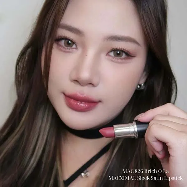 Son MAC Ximal Sleek Satin Lipstick 826 Brick-O-La Màu Hồng Đất - Son Môi - Vua Hàng Hiệu