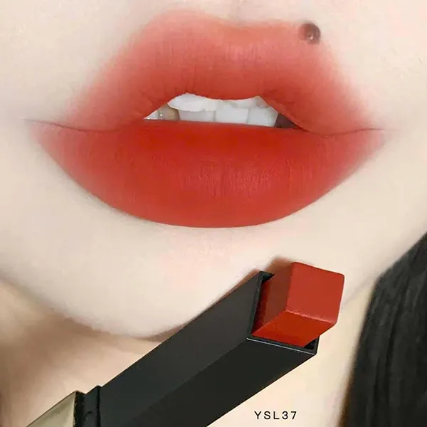Son Yves Saint Laurent YSL Rouge Pur Couture The Slim Matte Lipstick 37 Red On Fire Màu Đỏ Cam Gạch
