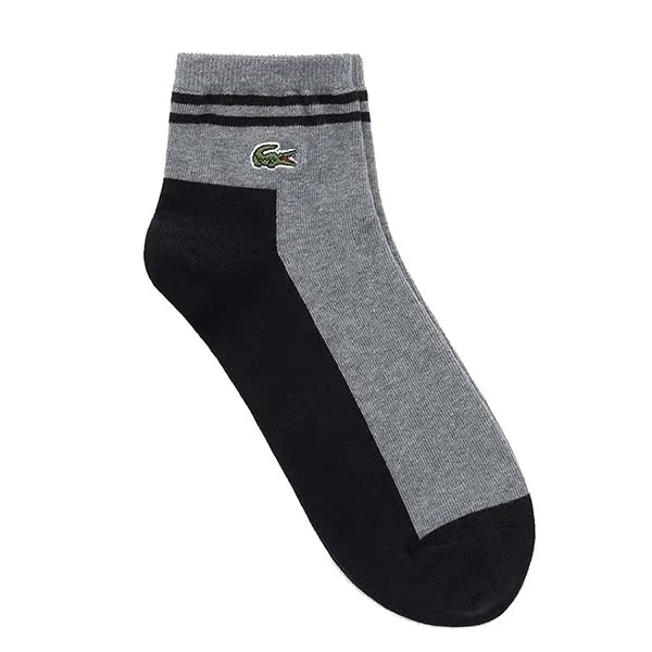 Tất Nam Lacoste Men's Color Block Mid Socks RA690E - 031 Màu Xám Đen - Thời trang - Vua Hàng Hiệu