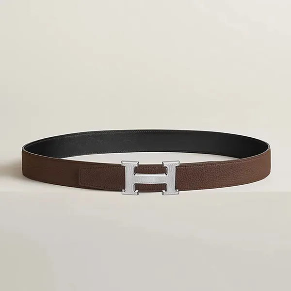Thắt Lưng Hermès H Guillochee Belt Buckle & Reversible Leather Strap 32mm Màu Đen Nâu Size 100 - Thắt lưng - Vua Hàng Hiệu