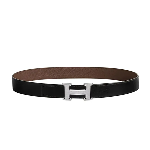Thắt Lưng Hermès H Guillochee Belt Buckle & Reversible Leather Strap 32mm Màu Đen Nâu Size 100 - Thắt lưng - Vua Hàng Hiệu