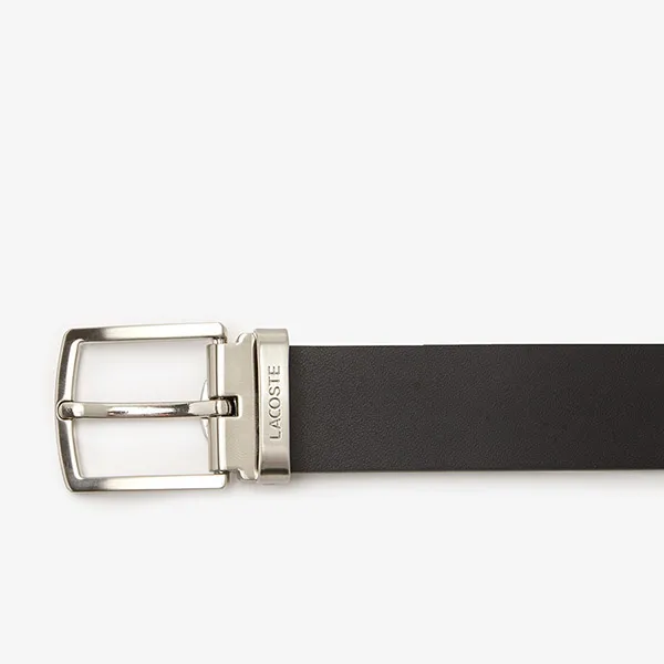 Set Thắt Lưng Nam Lacoste Men's Smooth Leather Belt And Buckle RC4060 J10 Bản 3cm Màu Đen Xám Size 100