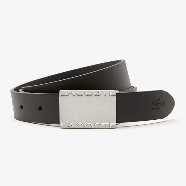 Set Thắt Lưng Nam Lacoste Men's Smooth Leather Belt And Buckle RC4060 J10 Bản 3cm Màu Đen Xám Size 100