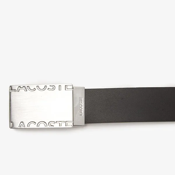 Set Thắt Lưng Nam Lacoste Men's Smooth Leather Belt And Buckle RC4060 J10 Bản 3cm Màu Đen Xám Size 100