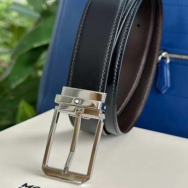 Thắt Lưng Nam Montblanc Reversible Leather Belt MB118914 Màu Đen Nâu - Thắt lưng - Vua Hàng Hiệu