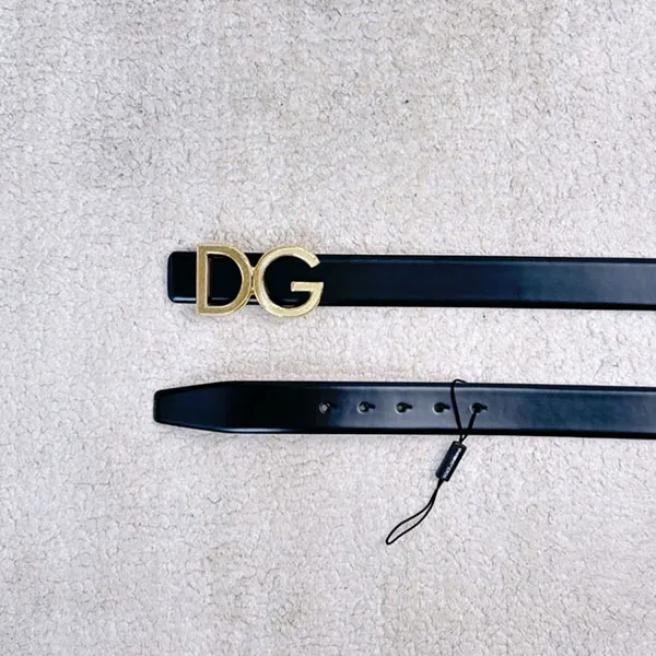 Thắt Lưng Nam Dolce & Gabbana D&G In Gold Leather - BC4312 Màu Đen Size 85