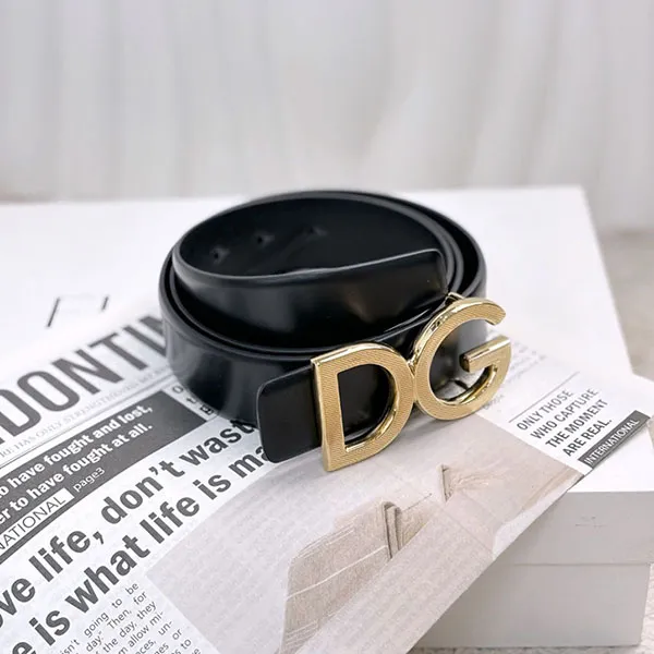 Thắt Lưng Nam Dolce & Gabbana D&G In Gold Leather - BC4312 Màu Đen Size 85