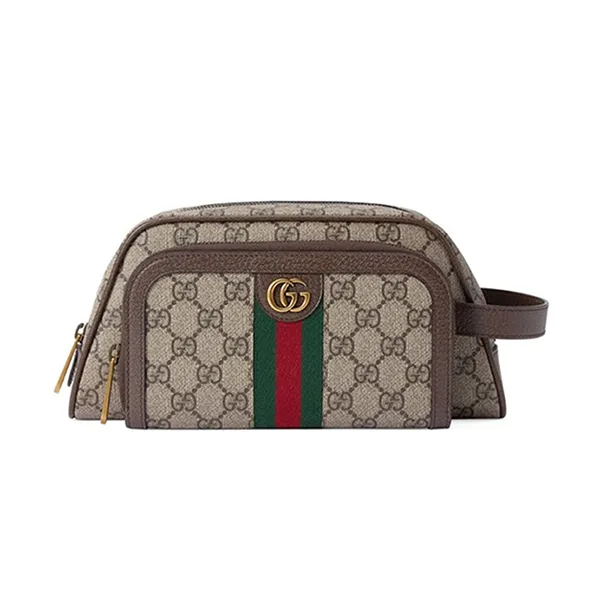 Túi Cầm Tay Nam Gucci GG Ophidia Toiletry Case Màu Nâu Be - Túi xách - Vua Hàng Hiệu