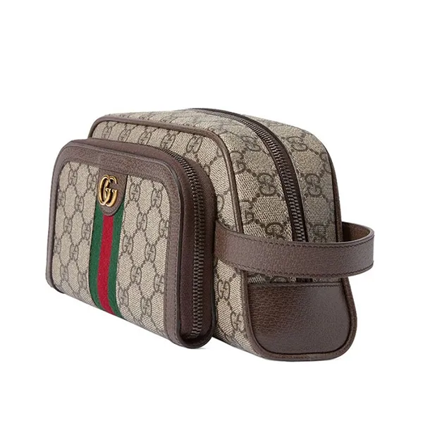 Túi Cầm Tay Nam Gucci GG Ophidia Toiletry Case Màu Nâu Be - Túi xách - Vua Hàng Hiệu