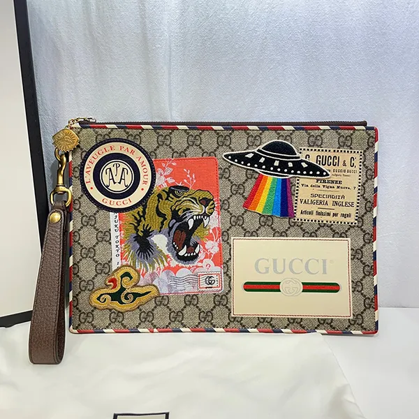 Túi Cầm Tay Nam Gucci Supreme Clutch 473915 Multiple Phối Màu