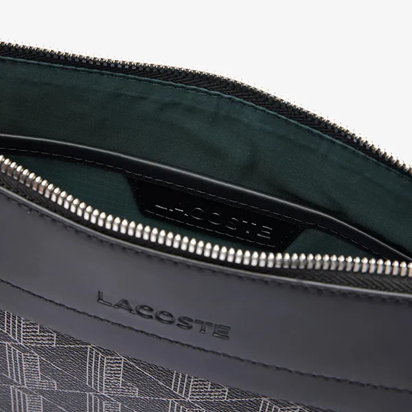 Túi Cầm Tay Unisex Lacoste The Blend Pouch Wallets & Small Leather Goods NU4669LX Black Màu Xám Đen