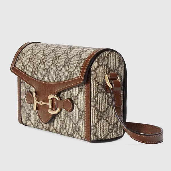 Túi Đeo Chéo Gucci Horsebit 1955 Mini Bag Màu Nâu/Xám