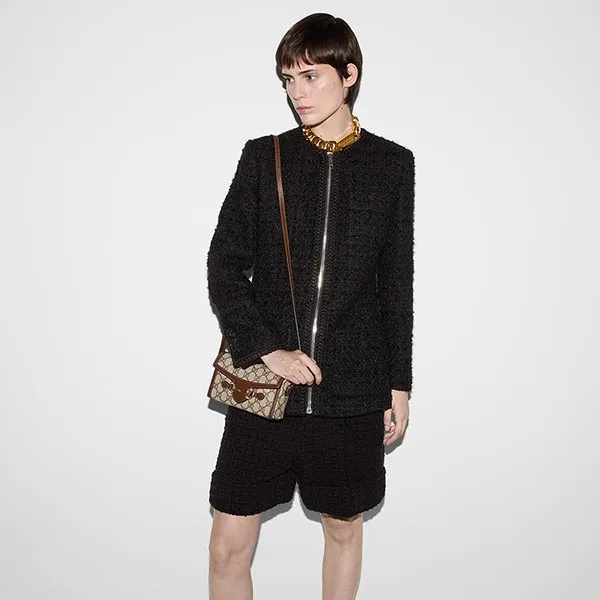 Túi Đeo Chéo Gucci Horsebit 1955 Mini Bag Màu Nâu/Xám