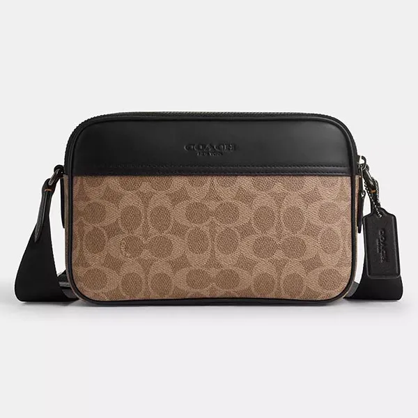 Túi Đeo Chéo Nam Coach Graham Crossbody Bag In Signature Canvas CV921 Màu Nâu