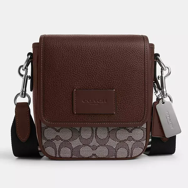 Túi Đeo Chéo Nam Coach Lucas Crossbody In Signature Jacquard CO915 SVS8S Màu Nâu - Túi xách - Vua Hàng Hiệu