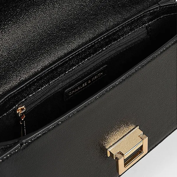 Túi Đeo Chéo Nữ Charles & Keith CNK Everline Glittered Braided-Strap Shoulder Bag - Black CK2-20840579-1 Màu Đen - Túi xách - Vua Hàng Hiệu