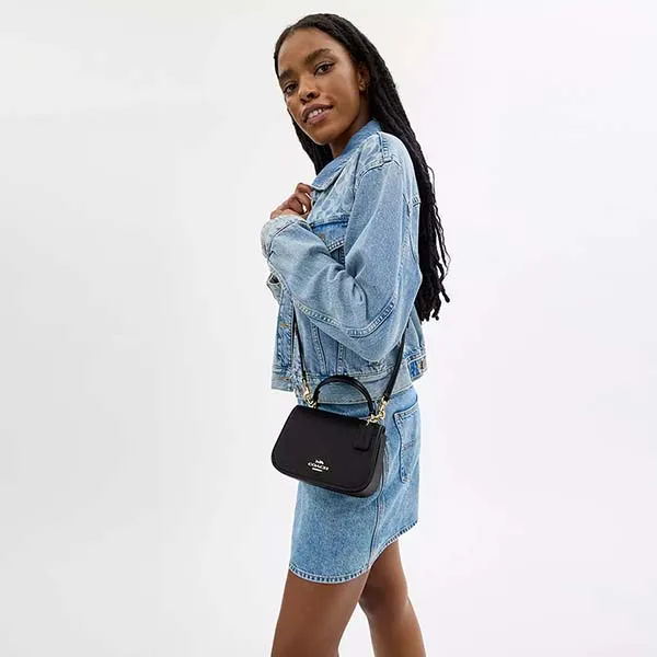 Túi Đeo Chéo Nữ Coach Lysa Top Handle Bag CX575 Màu Đen
