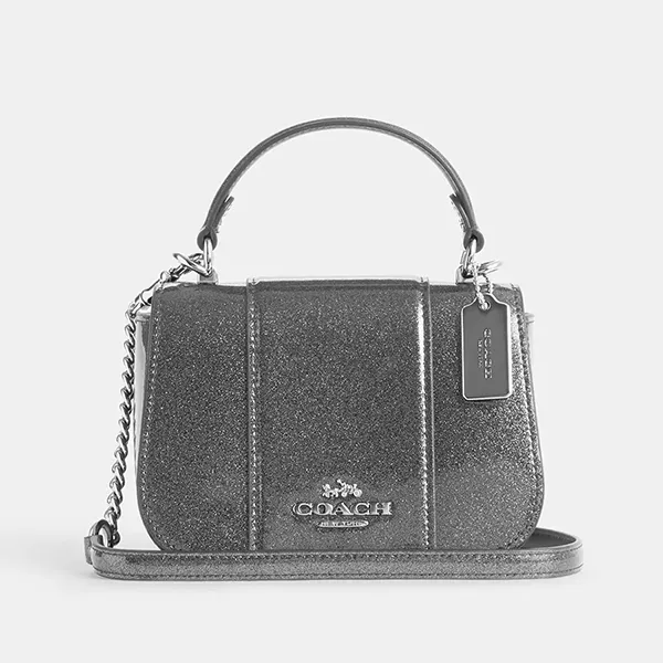 Túi Đeo Chéo Nữ Coach Lysa Top Handle Bag In Signature Silver/Gunmetal CO961 Màu Xám Bạc - Túi xách - Vua Hàng Hiệu